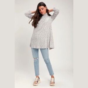 Free People We the Free Stone Cold Ivory Multi
Turtleneck Tunic Top, Size: Small